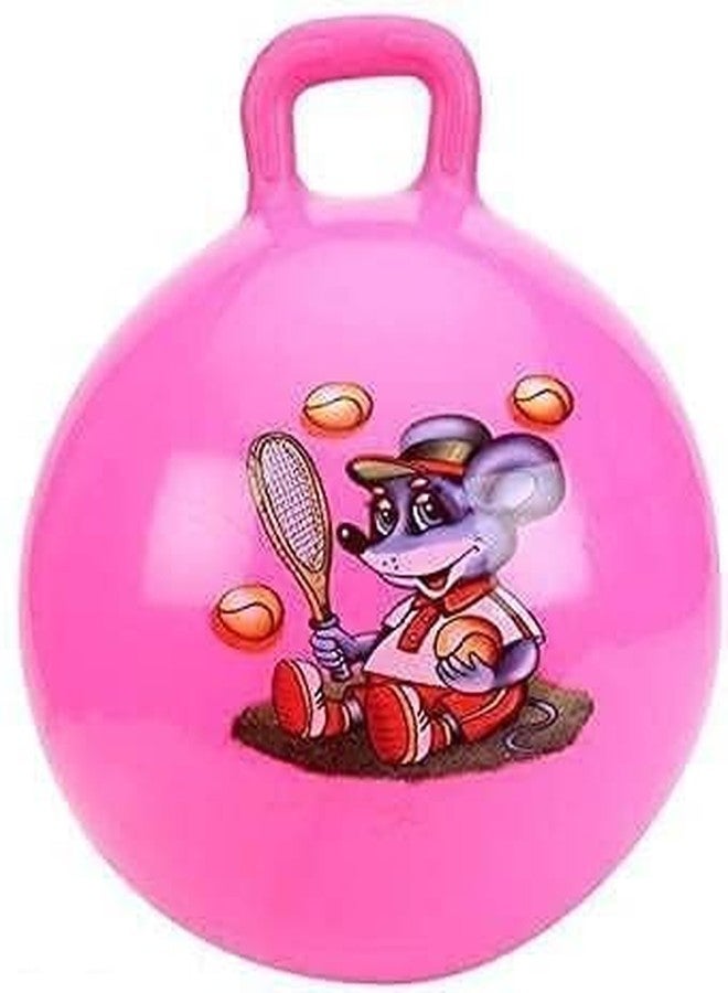 JEMICA Hopper Ball for Kid Bounce Balls with Handles 18 Inch Jumping Hopping Inflatable Hippity Hop Ball Toys for Carnival Outdoor Sports Games Balance Exercise (Pink)